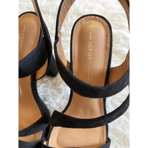 REPORT Women’s Size 7 Ligon Black Chunky Heels Sandals - Picture 6 of 11